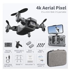 Mini rc drone ky905 com câmera 4k 1080p, hd, wi-fi, fpv, fotografia aérea, dobrável, quadricóptero, profissional, brinquedos de presente para meninos - comprar online