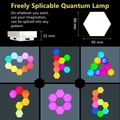 Lâmpada led hexagonal rgb, luminária led de parede com sensor tátil, rgbw, com favo de mel, luz noturna colorida, lâmpada modular usb na internet