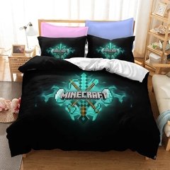 Minecraft Likurb meu jogo mundo diamante steve duvet caso fronha cama conjunto gêmeo rainha rei tamanho para crianças meninos meninas quarto - comprar online