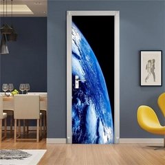 Papel de parede com estampa de estrelas do céu, universo 3d, adesivo de porta, mural de pvc, decoração de quarto infantil, pôster de decoração para casa - comprar online