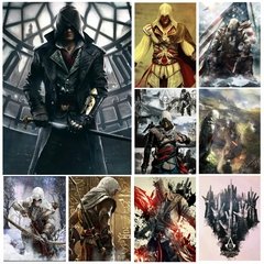 5d pintura de diamante mosaico arte cheia de strass kit de ponto cruz assassins creed artesanato presente decoração de casa