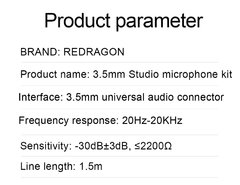 Redragon GM100 Seyfert Omni Microfone Condensador Com Tripé Áudio 3.5mm Estúdio Para PC Telefone de Gravação de Karaokê Telefone - comprar online