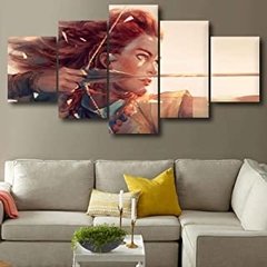 Sem moldura da lona 5 pçs horizonte zero dawn jogo aniversário festa presente hd posters arte da parede fotos decoração casa pinturas - loja online