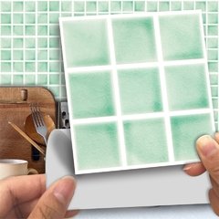 25 pçs/set Verde Da Telha de Mosaico Mural da etiqueta Auto Adesiva À Prova D' Água Para O Banheiro Restaurante Decoração Da Parede Do Decalque Papel De Parede Telhas - loja online