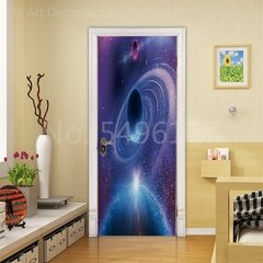 Astronauta Adesivo de porta Lua Terra Planeta Espaço porta Papéis de parede Adesivo de parede 3D Peel and Stick Vinil Quarto sala de estar Decoração Poster DIY Móveis geladeira porta adesivos - comprar online