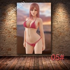 Sem moldura sexy anime jogo poster impressão da lona arte pintura parede fotos para sala de estar decoração morto ou vivo 5 último round na internet