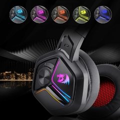 Redragon ajax h230 rgb gaming headphone, 3.5mm surround sound computador fone de ouvido microfone para ps4 switch xbox-um - comprar online