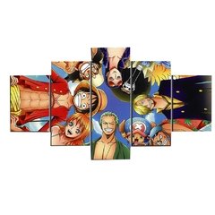 5 peça arte da parede pintura em tela anime animação palha chapéu pirata moderna casa sala de estar decoração imagens quadro