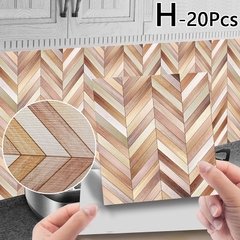 20pc pvc à prova dwaterproof água telha de grão de madeira adesivo cozinha banheiro auto adesivo parede sala estar quarto papel de parede decoração da sua casa - comprar online