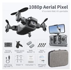 Mini rc drone ky905 com câmera 4k 1080p, hd, wi-fi, fpv, fotografia aérea, dobrável, quadricóptero, profissional, brinquedos de presente para meninos - Dr. Brauch