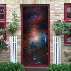 Papel de parede com estampa de estrelas do céu, universo 3d, adesivo de porta, mural de pvc, decoração de quarto infantil, pôster de decoração para casa na internet