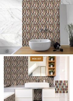 Papel de parede adesivo de mosaico 10cm, 20 peças, impermeável, adesivo de banheiro, cozinha, resistente à óleo - comprar online