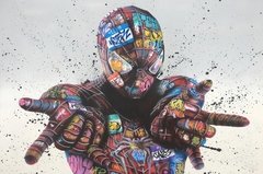 Abstracto graffiti homem-aranha colorido quadros em tela na parede arte marvel decorativo poster imagens para sala de estar - loja online