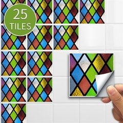 25 pçs/set Verde Da Telha de Mosaico Mural da etiqueta Auto Adesiva À Prova D' Água Para O Banheiro Restaurante Decoração Da Parede Do Decalque Papel De Parede Telhas