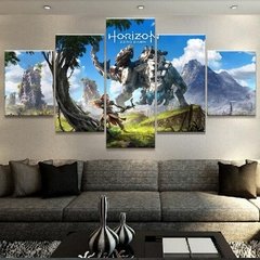 Imagem do Sem moldura da lona 5 pçs horizonte zero dawn jogo aniversário festa presente hd posters arte da parede fotos decoração casa pinturas