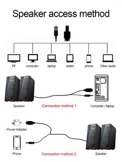 Redragon GS520 Anvil aux 3,5 mm estéreo surround música RGB alto-falantes barra de som para computador 2.0 PC notebook doméstico TV alto-falantes - loja online