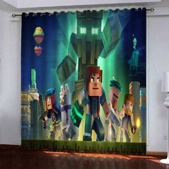 Likurb meu jogo mundo diamante steve 3d impressão blackout cortina um painel para crianças quarto sala de estar decoração casa