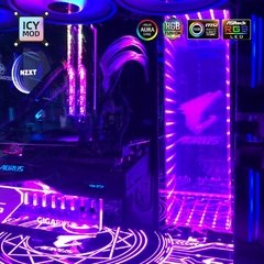 Infinito painel rgb infinito estéreo 3d pc caso placa de iluminação decoração personalizada gpu backplate lianli placa dianteira 12v/5v aura mod