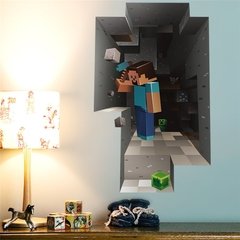 Imagem do Minecraft Jogos de desenhos animados adesivos de parede jogo de mosaico cartazes decoracion hogar moderno adesivos de parede para quartos de crianças anime cartaz