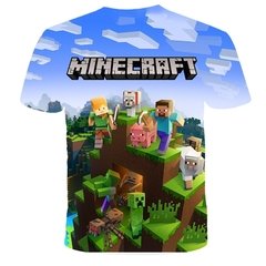 Imagem do Minecraft 2022 nova camisa do jogo meu mundo crianças camiseta meninos 3d impressão verão respirável camisa 4-14 anos de idade camiseta kawaii zombie camisa