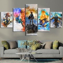 Arte de parede do anime zelda, 5 painéis de tela sem moldura, arte hd, pinturas, acessórios de decoração da casa, decoração da sala de estar - Dr. Brauch