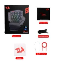 Redragon diti k585 rgb 42 teclas, teclado mecânico com deisgn azul para jogos programáveis macro 7 teclas para fps lol/pubg na internet