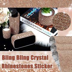 Bling strass cristal adesivo decalque folha decoração de casa papel de parede diy auto-adesivo carro tablet decoração guarnição folha de cristal adesivos - comprar online