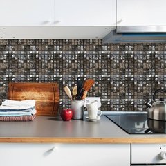 Adesivo de parede de mosaico plano, 10/15/20/30cm, estampado em 2d, para cozinha, banheiro, à prova d'água, peel & stick, superfície, brilho, arte, papel de parede - comprar online