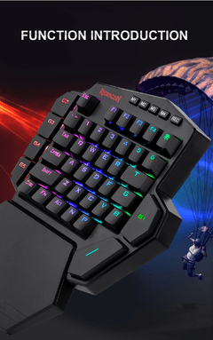 Redragon diti k585 rgb 42 teclas, teclado mecânico com deisgn azul para jogos programáveis macro 7 teclas para fps lol/pubg - Dr. Brauch