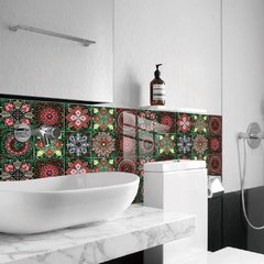 4 tamanhos de cor escura mandala estilo cristal duro filme telhas adesivo quarto decoração da sua casa decalques de parede peel & vara removível pvc papel de parede