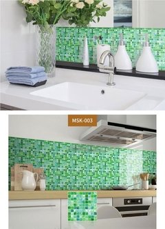 Imagem do Papel de parede adesivo de mosaico 10cm, 20 peças, impermeável, adesivo de banheiro, cozinha, resistente à óleo