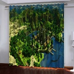 Likurb meu jogo mundo diamante steve 3d impressão blackout cortina um painel para crianças quarto sala de estar decoração casa - comprar online