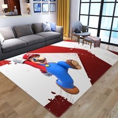 Imagem do Tapete com estampa de super mario para crianças, carpete com padrão de desenhos animados 3d do anime super mario para sala de estar, quarto, tapete de área de jogo para crianças