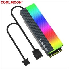 Coolmoon-unidade de estado sólido m.2 com rgb, dissipador de calor, m2, ssd, radiador, 5v, 3 pinos, argb, sincronização