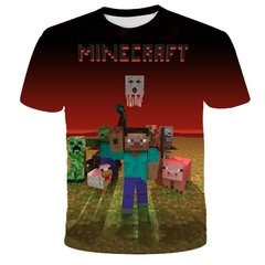 Minecraft 2022 nova camisa do jogo meu mundo crianças camiseta meninos 3d impressão verão respirável camisa 4-14 anos de idade camiseta kawaii zombie camisa - comprar online