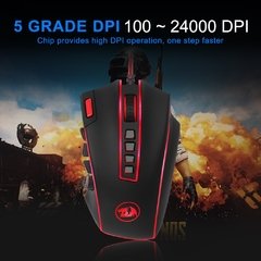 Imagem do Redragon legend m990 usb wired rgb gaming mouse 24000 dpi 24 botões programável jogo ratos backlight ergonômico computador portátil