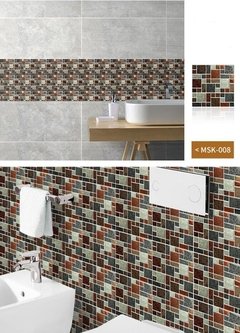 Papel de parede adesivo de mosaico 10cm, 20 peças, impermeável, adesivo de banheiro, cozinha, resistente à óleo na internet