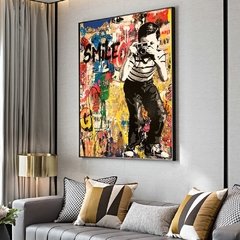 Graffiti arte poster famosa estrela quadros decorativos na parede da lona cartazes e impressões imagem para sala de estar decoração casa - comprar online