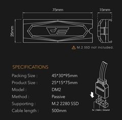 Darkflash m.2 ssd dissipador de calor argb 5v radiador de alumínio dissipador d