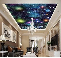 Universo personalizado céu estrelado 3d cartaz foto papel de parede quarto sala de estar sala de estudo decoração de teto papel de parede 3d - loja online