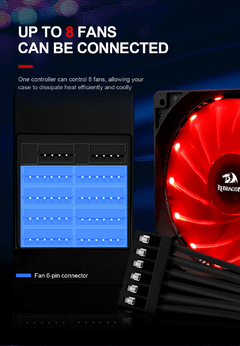 Capa para computador redragon drive, ventoinha de resfriamento rgb com 4 pinos de 7 cores e 6 pinos - Dr. Brauch