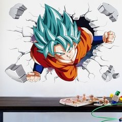 Imagem do 3d adesivos macaco wukong decoração do quarto adesivos de parede parede dragonball sun wukong saiya quarto fundo adesivos