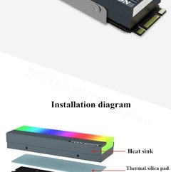 Coolmoon-unidade de estado sólido m.2 com rgb, dissipador de calor, m2, ssd, radiador, 5v, 3 pinos, argb, sincronização - Dr. Brauch