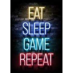 Imagem do Sleep jogo repetir gaming parede arte poster imprime gamer pintura em tela imagem da lona para crianças meninos quarto decorativo sala de jogos