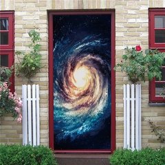 Papel de parede com estampa de estrelas do céu, universo 3d, adesivo de porta, mural de pvc, decoração de quarto infantil, pôster de decoração para casa - loja online