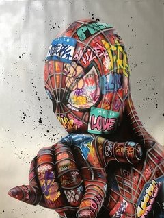 Imagem do Abstracto graffiti homem-aranha colorido quadros em tela na parede arte marvel decorativo poster imagens para sala de estar