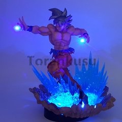 Bandai dragon ball z figura anime son goku super saiyan ultra instinto diy broly bardana frieza troncos led ação figma brinquedo boneca - comprar online