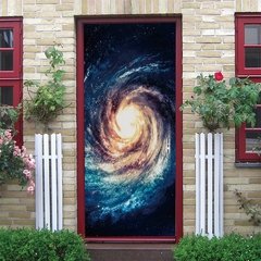 Papel de parede com estampa de estrelas do céu, universo 3d, adesivo de porta, mural de pvc, decoração de quarto infantil, pôster de decoração para casa - comprar online