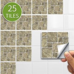 25 pçs/set Verde Da Telha de Mosaico Mural da etiqueta Auto Adesiva À Prova D' Água Para O Banheiro Restaurante Decoração Da Parede Do Decalque Papel De Parede Telhas - loja online