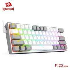 Redragon fizz k617 rgb usb mini teclado mecânico do jogo interruptor vermelho 61 chaves prendido cabo destacável, portátil para o curso - comprar online